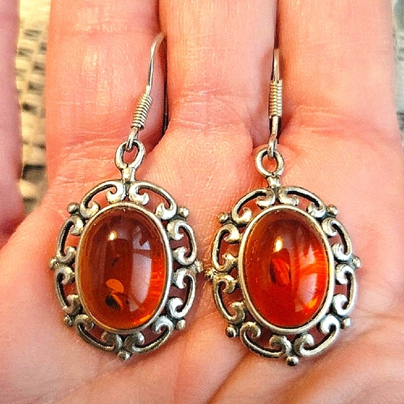 Jewelry - SS & Baltic Amber Drop Earrings